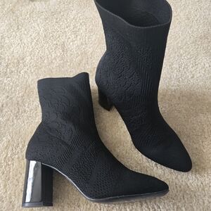 Impo Black Knit Heeled Boots